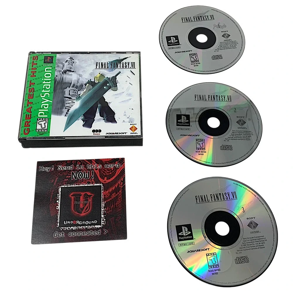 Vintage 1997 Final Fantasy VII 7 Sony PlayStation 1 Greatest Hits PS1 Tested